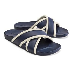 OluKai Navy and Cream Women's Sandals